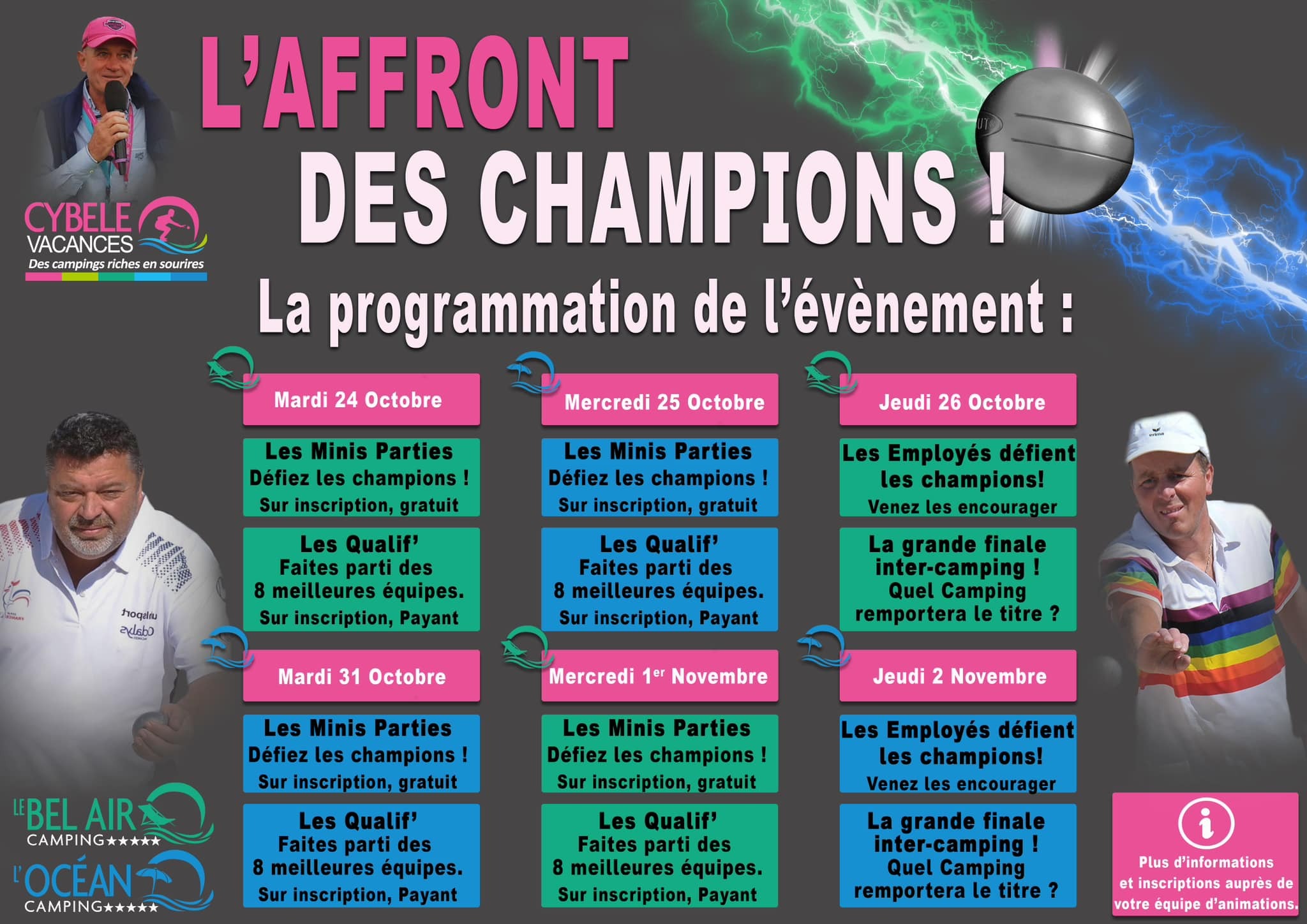 Affront des Champions_Programme Concours pétanque CYBELE VACANCES