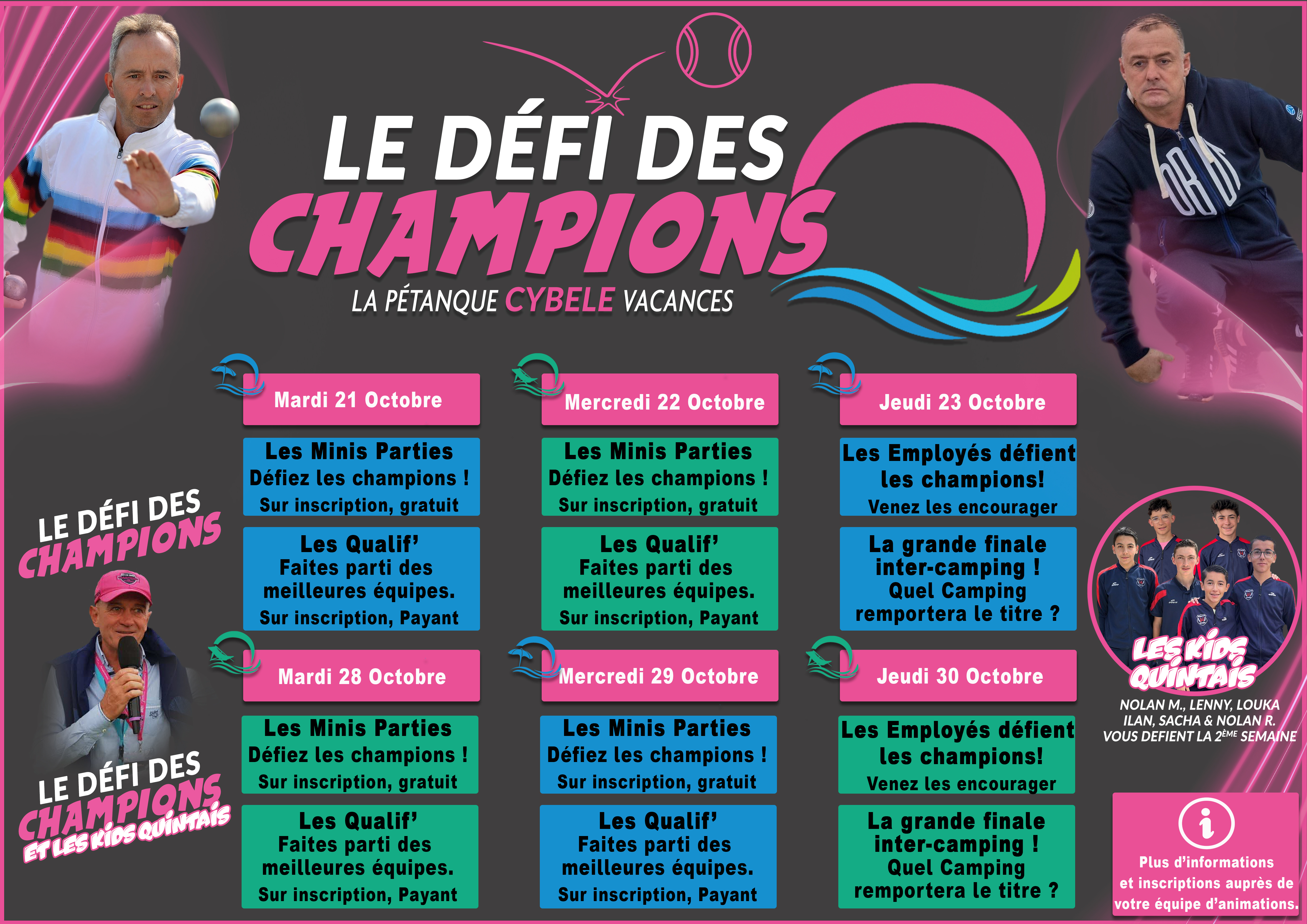 Le Défi des Champions : un tournoi de pétanque inédit aux campings Le Bel Air et L’Océan